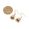 Christmas Theme Alloy Rhinestone Dangle Earrings EJEW-JE06627-03-4