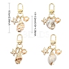 Electroplate Spiral Shell Pendant Decorations HJEW-YW00240-01-4