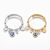 Adjustable 304 Stainless Steel Charm Bangles BJEW-F326-02-1