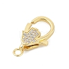 Brass Micro Pave Clear Cubic Zirconia Lobster Claw Clasps KK-P299-04G-2