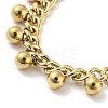 304 Stainless Steel Round Ball Charms Link Chain Anklets AJEW-G054-01G-2