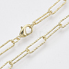 Brass Textured Paperclip Chain Necklace Making MAK-S072-02A-LG-1