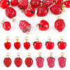 16Pcs Handmade Lampwork Pendants PALLOY-TAC0207-1