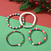 4Pcs 4 Style Polymer Clay Heishi Surfer Stretch Bracelets Set X1-BJEW-TA00261-5