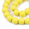 Spray Painted Natural Wood Beads Strands WOOD-S053-56F-3