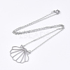 Non-Tarnish 201 Stainless Steel Pendant Necklaces NJEW-T009-JN068-1-40-2