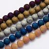 Electroplate Natural Druzy Agate Beads Strands G-G708-10mm-M-1