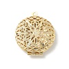 Flat Round Brass Hollow Locket Pendants KK-K414-11A-G-1
