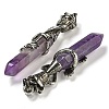 Natural Amethyst Faceted Double Termimal Pointed Big Pendants G-P547-03AS-04-2