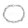 304 Stainless Steel Figaro Chain Necklace with Toggle Clasp for Men Women STAS-P300-01P-1
