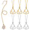 6Pcs 2 Colors Iron Cable Chain Empty Macrame Pouch Pendant Slider Necklace Making NJEW-NB0001-32-1