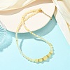 Natural Golden Silk Jade Round Graduated Beaded Necklaces NJEW-JN06330-1