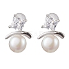 Natural Pearl Ear Studs EJEW-P286-25P-1