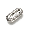 Brass Micro Pave Clear Cubic Zirconia Oval Linking Rings KK-Z093-43P-2