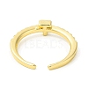 Clear Cubic Zirconia Initial Letter Open Cuff Ring RJEW-H120-09G-T-3