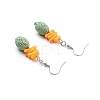 Natural Lava Rock Dangle Earrings EJEW-E260-A08-2