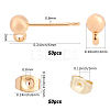CREATCABIN 50Pcs Brass Stud Earring Findings KK-CN0001-44-2