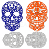 2Pcs 2 Styles Day of the Dead Carbon Steel Cutting Dies Stencils DIY-WH0309-1196-1