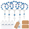 50Pcs Plastic Imitation Pearl and Porcelain Round Link Metal Virgin Cross Charm Rosary Bracelets BJEW-WA0001-07A-8