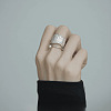 925 Sterling Silver with Imitation Pearl Adjustable Cuff Rings for Women FS-WGC280C-01-1