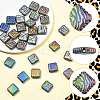 30Pcs Rainbow Iridescent Printed Opaque Acrylic Beads OACR-FS0002-70-3