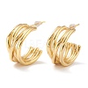 Brass Half Hoop Earrings X-EJEW-A056-07G-1