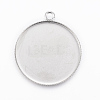 Tarnish Resistant 304 Stainless Steel Pendant Cabochon Settings X-STAS-E146-18P-30mm-2