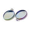 Ion Plating(IP) 304 Stainless Steel Pendant Cabochon Settings LS-X-STAS-H383-12M-3