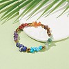 Natural & Synthetic Mixed Gemstone Chips Beaded Stretch Bracelet BJEW-JB08074-2