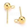 304 Stainless Steel Ball Post Stud Earring Findings STAS-Z035-02G-E-2