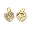 Brass Micro Pave Clear Cubic Zirconia Charms KK-E068-VB161-1