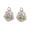 Brass Micro Pave Clear Cubic Zirconia Pendants ZIRC-P086-22P-2