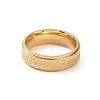 Textured 201 Stainless Steel Flat Finger Ring for Women RJEW-I089-36G-2