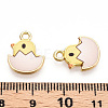 Printed Light Gold Tone Alloy Pendants ENAM-N056-204D-3