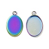 Ion Plating(IP) 304 Stainless Steel Pendant Cabochon Settings LS-X-STAS-H383-12M-2