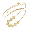 Brass Micro Pave Clear Cubic Zirconia Fruit Bib Necklaces NJEW-F342-01A-G-4