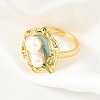 Brass Enamel Cuff Rings RJEW-K291-04G-03-3