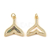 Brass Cubic Zirconia with Shell Pendants KK-K342-30G-1