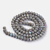 Electroplate Opaque Solid Color Glass Beads Strands X1-EGLA-A034-P6mm-L13-2