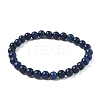 Natural Lapis Lazuli Beaded Stretch Bracelets BJEW-D446-B-41-5