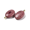 Natural Rhodonite & Cubic Zirconia Pendants X-G-Z076-01G-06-2