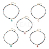 7Pcs 7 Style Natural & Synthetic Mixed Gemstone Teardrop Pendant Necklaces Set NJEW-JN04066-1