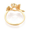 Butterfly Brass Micro Pave Clear Cubic Zirconia Adjustable Ring Settings KK-T076-30G-3