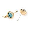 Synthetic Turquoise Stud Earring Findings KK-P283-04G-2