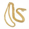 Trendy Men's 201 Stainless Steel Curb Chain Necklaces X-NJEW-L043A-42G-1