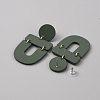Acrylic Geometry Dangle Stud Earrings for Women EJEW-WH0013-65D-2