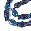 Transparency Electroplate Glass Beads Strands GLAA-T023-40B-06-3