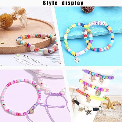 Flat Round Handmade Polymer Clay Beads LS-CLAY-R067-8.0mm-06-1