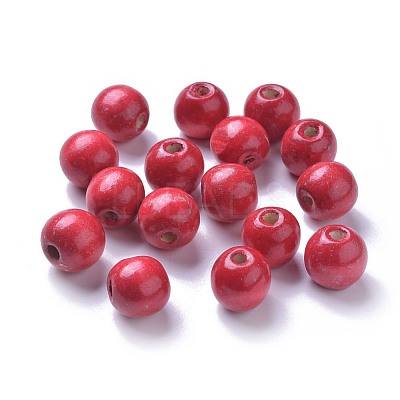 Dyed Natural Wood Beads WOOD-Q006-16mm-01-LF-1