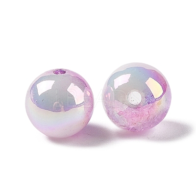 UV Plating Opaque Crackle Two-tone Acrylic Beads MACR-C032-01D-1